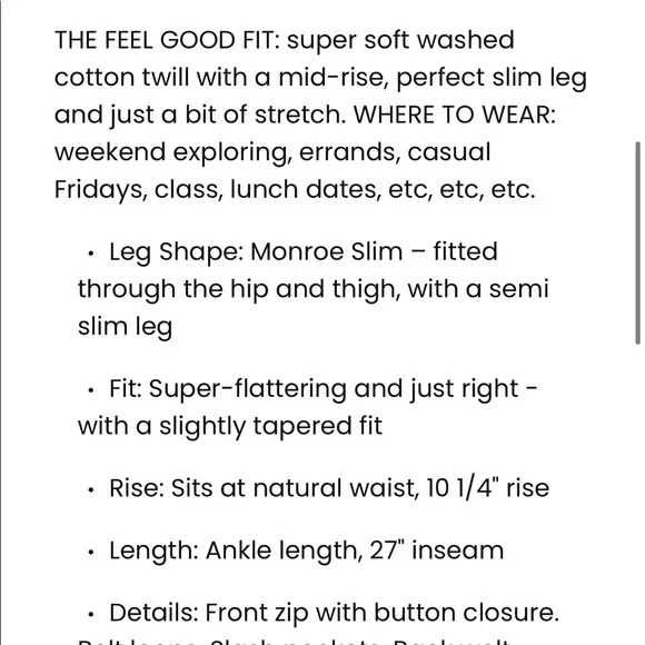 LOFT Monroe Slim Chino pants - Picture 3 of 5